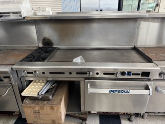 Imperial 60” flat grill 2 burner range with oven