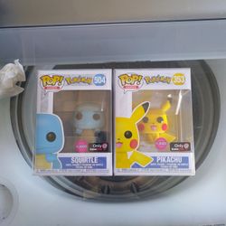Funko Pokemon Flocked Pikachu and Squirtle - GameStop Exclusive 