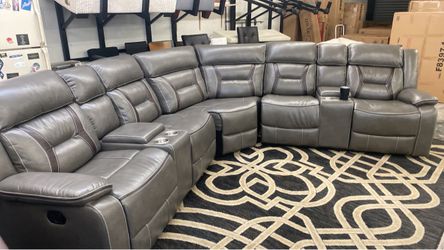 New Gray Power Recliner Sectional Couch