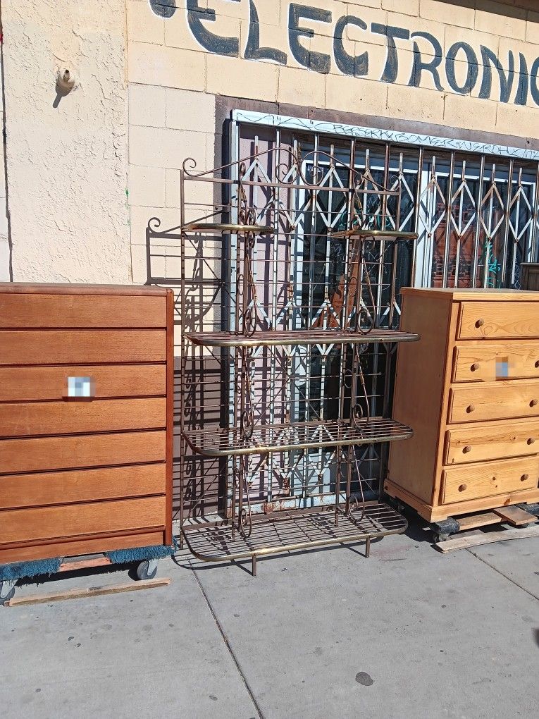 Vintage Wrought-iron 4-tier French Bakers Rack