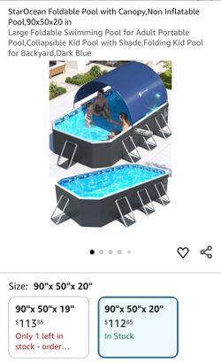 OBO!! StarOcean Foldable Pool with Canopy 90x50x20
