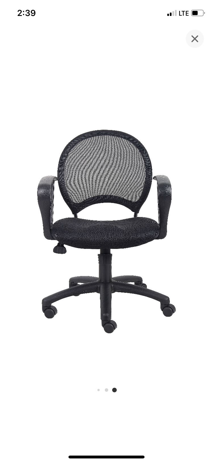 Mesh office chair with loop arms