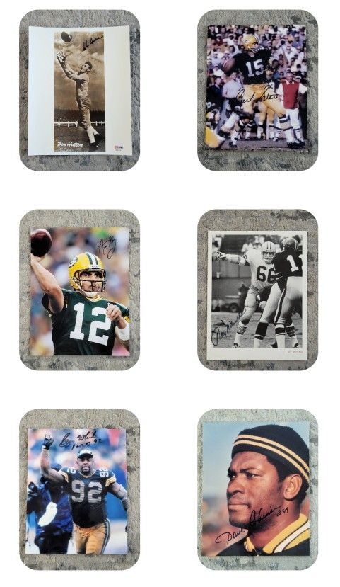 Green Bay Packers Hall of Famer Autographs COA Don Hutson Bart Starr Reggie White Paul Hornung