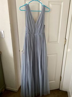 Blue Long Sleeveless Dress