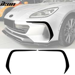 Fits 2022-2025 Subaru BRZ IKON Front Bumper Side Splitter Canards ABS Gloss Black