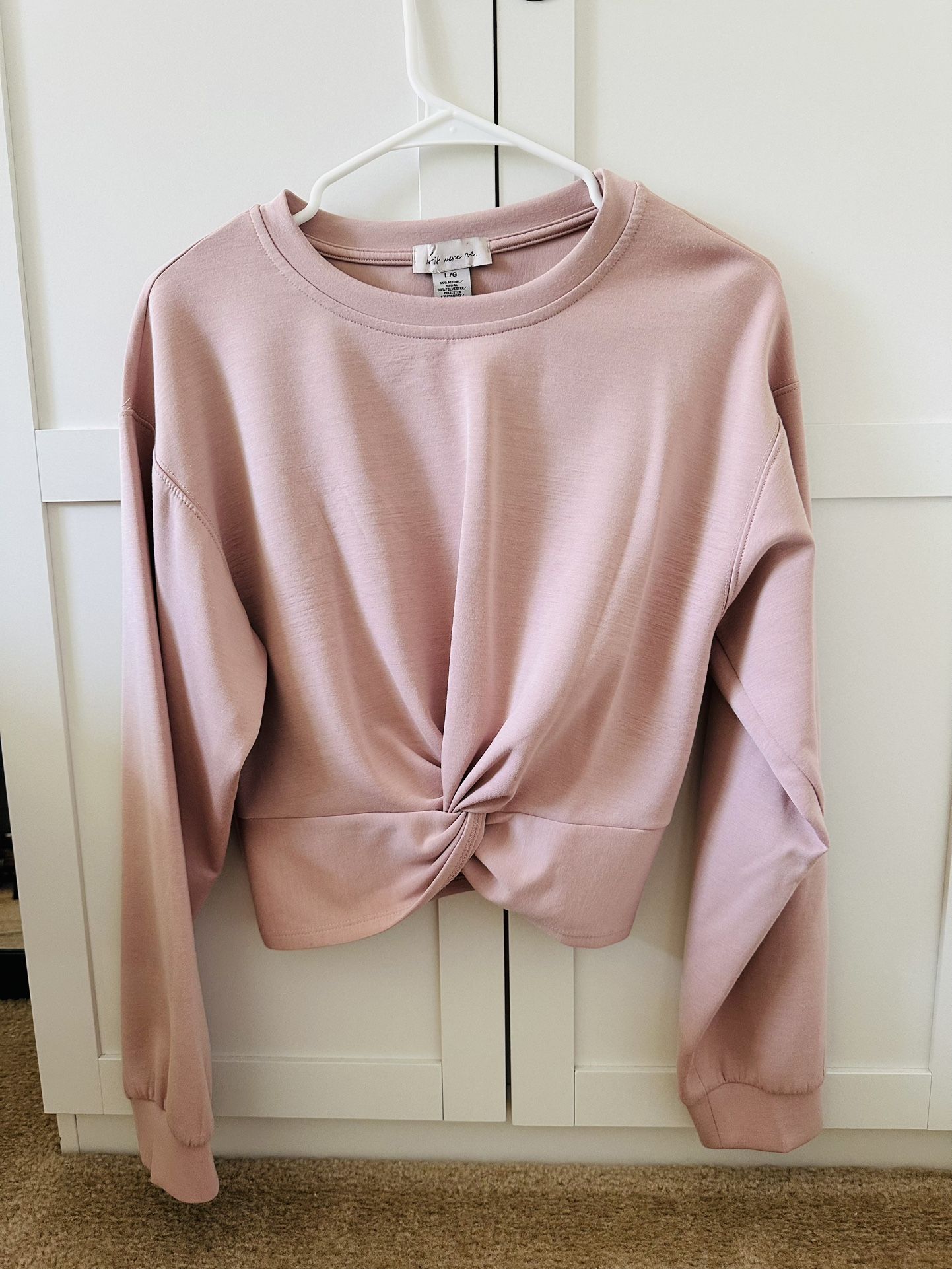 Light Pink Cropped Sweatshirt