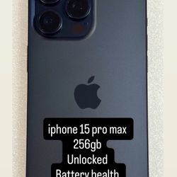 iphone 15 Pro Max 256gb Unlocked Battery 100%  Open Box 