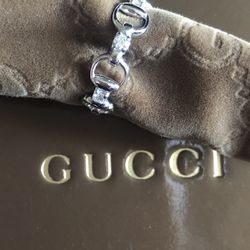 Diamond Ring. Horsbit. White Gold Ring Size 6 18K  (RARE)
