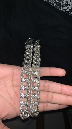 8.6 in 925 Sterling sliver Cuban bracelet 60 grams