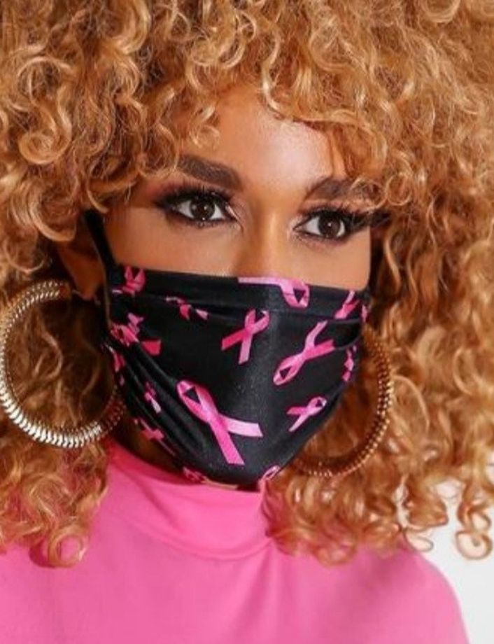 Cancer Ribbon Face Mask