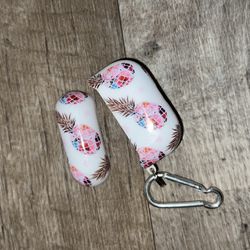 Pink Pineapple Print AirPods Case