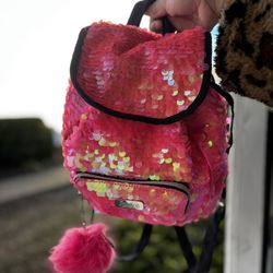 Justice Pink reversible sequins Medium Sized Backpack