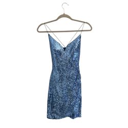 B. Darlin Juniors Blue Sequin Mini Party Dress Size 0
