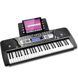 RockJam 54 Key Keyboard Piano with Power Supply, Sheet Music Stand
