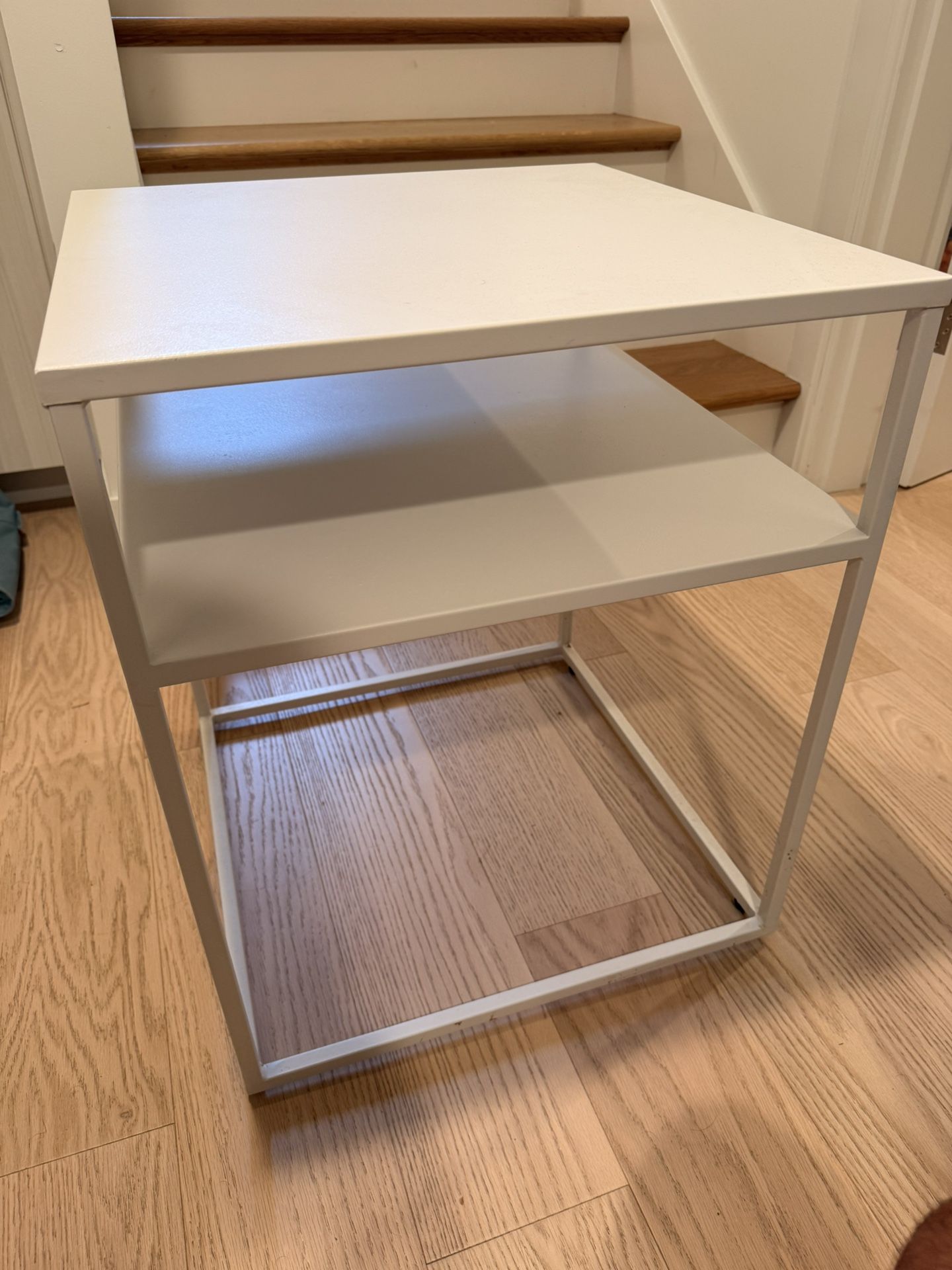[Pending Pickup] White Metal Nightstand