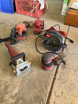 Assorted electric hand tools