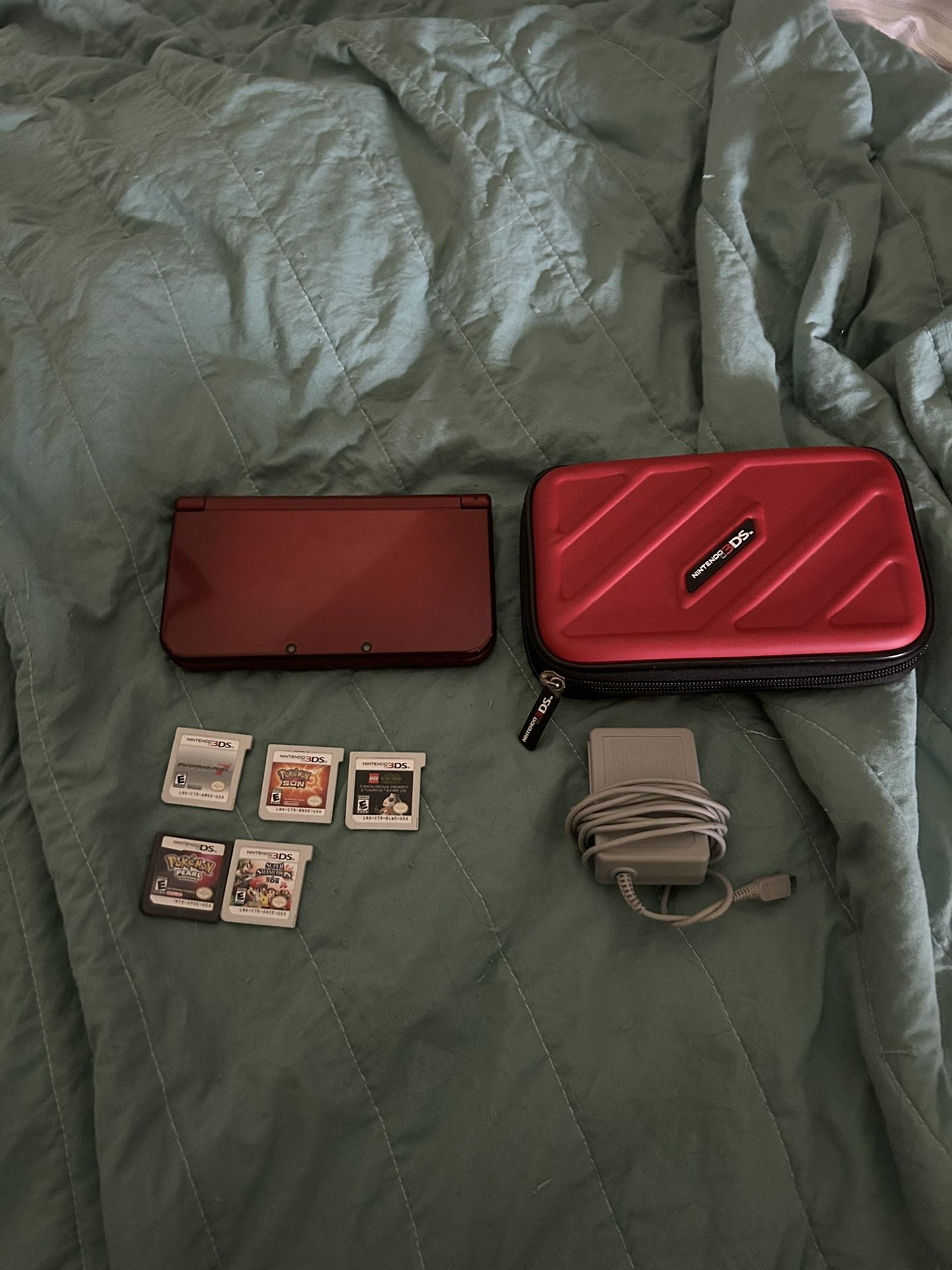 New Nintendo 3DS XL Red Bundle – Pokémon, Mario, Charger – $270 OBO