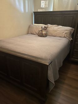 Dark Wood Queen Bed Frame