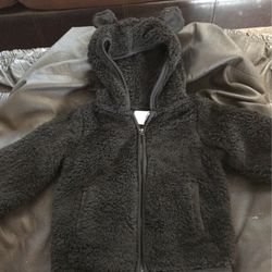Wonder Nation Black Zippered Fleece Jacket