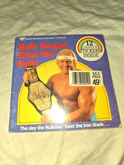 Rare Vintage 1985 WWF Hulk Hogan Wins the Belt Sticker Book - UNUSED STICKERS