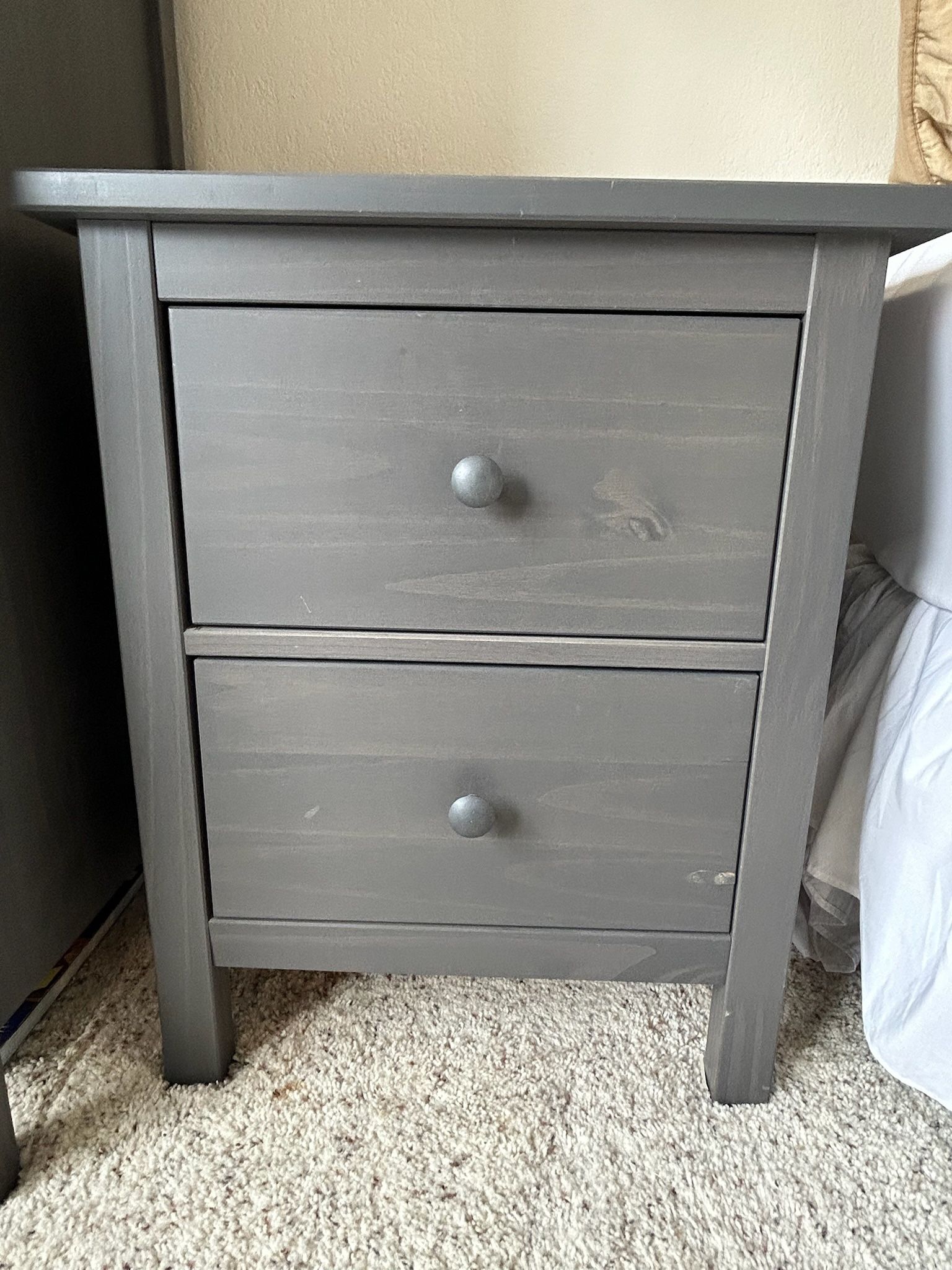 IKEA Hemnes Bedroom Nightstand Gray