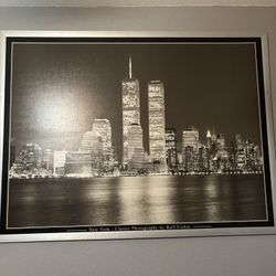 NY twin Towers Picture Black And White 