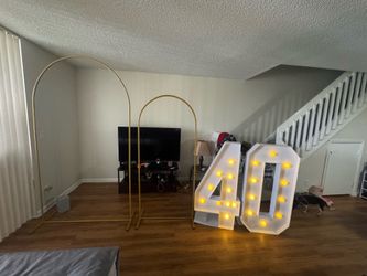 Arch Backdrop Stand Set of 2 (7.2FT, 6FT),Gold Metal Arch Backdrop Stand