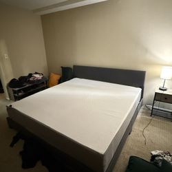 Near New Memory Foam King Sized Bed And Frame