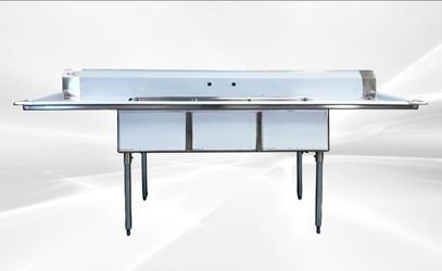 102 in Stainless Steel 3 Compartment sink NSF HN-C3T182412-24LR