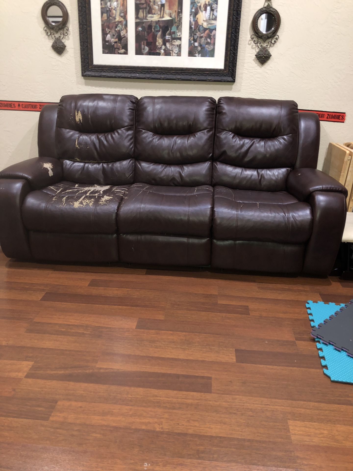 See description Couch love seat sofa recliner