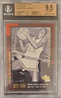 MICHAEL JORDAN (HOF) 1999 UD MJ CAREER COLL. "THE EARLY YEARS" #5 BGS 9.5 GEM MT