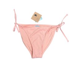 Shade & Shore NWT Pink Women's Swim BIKINI Bottom Sz S Adjustable Waist Tie