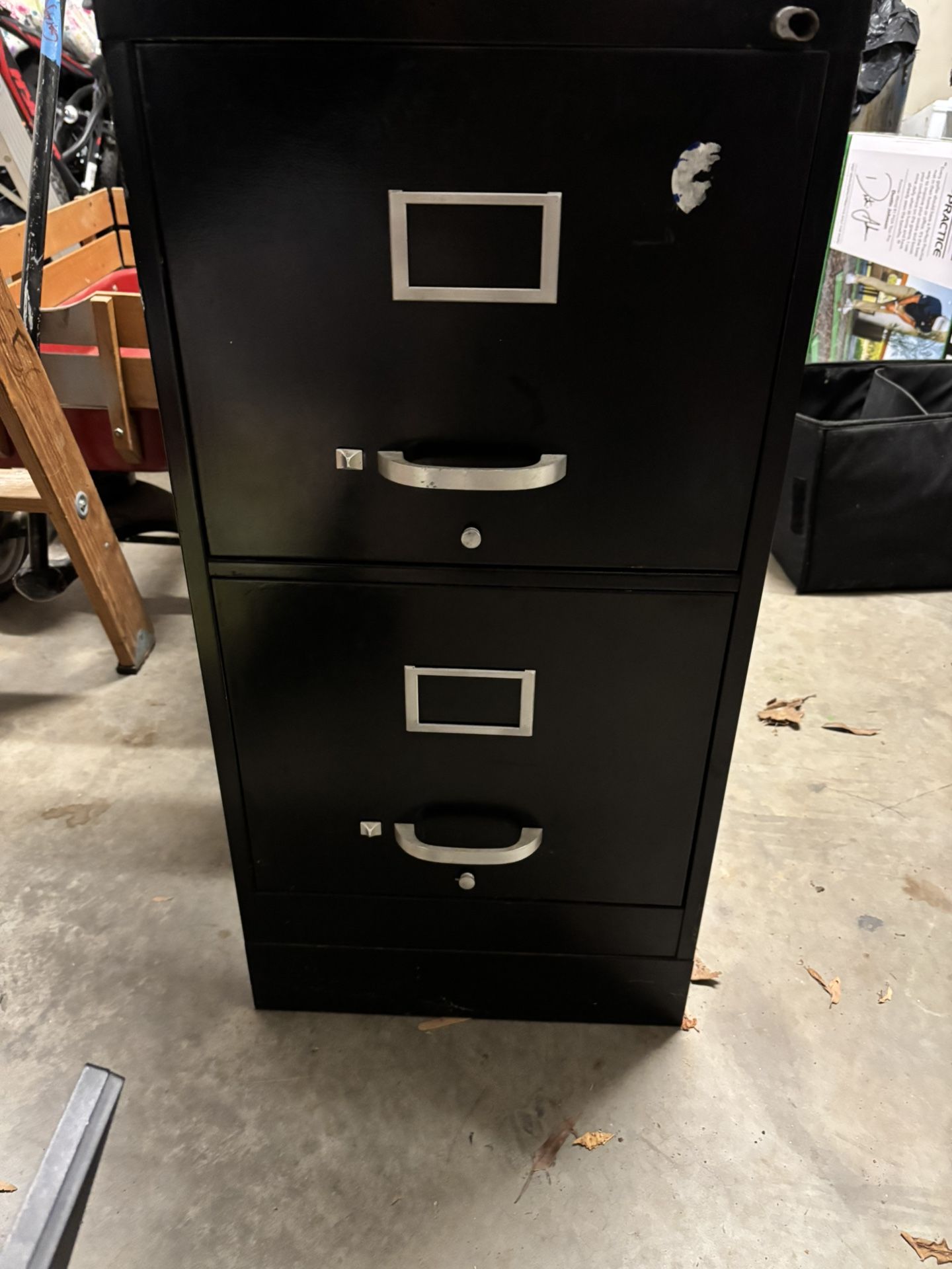 Black 2 Drawer File Cabinet