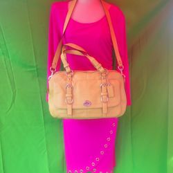 COACH VINTAGE CHELSEA GREEN LEATHER CROSSBODY BAG WHIT WALLET & CHECKBOOK