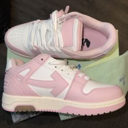 Pink “OFF-White” Out Of Office Sneakers