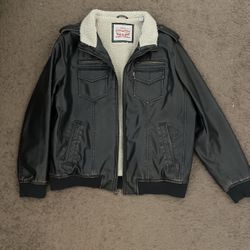 Levi's Men's Sherpa Lined Faux Leather Aviator Bomber