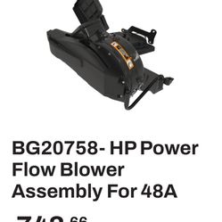 John Deere HP power flow blower assembly