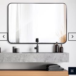 24" x 36" Rectangular Wall Mirror with Metal Frame for Entryways, Bathrooms, Living Rooms