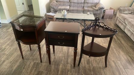 Set Of 2 Cherry Wood Tables