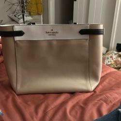 Kate Spade Leather Tote Laptop Large Tote Nude Black