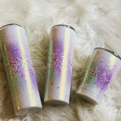 Custom Rainbow Unicorn Burst Stainless Steel Cups
