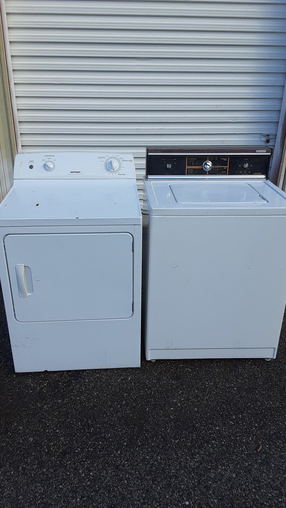 Kenmore large-capacity top load washer Hotpoint large-capacity front-load dryer good working order no issues