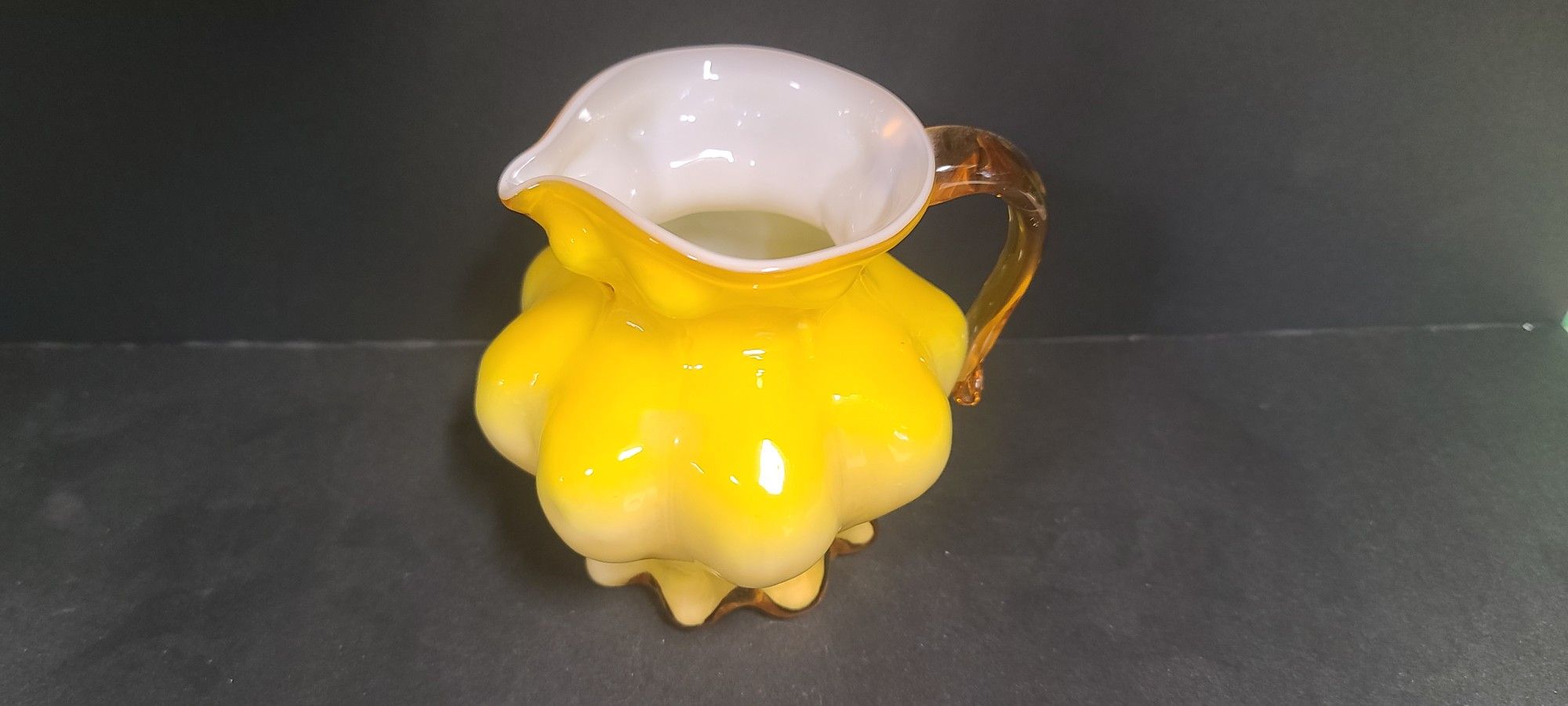 Beautiful Vintage Kanawha Yellow Glass Pitcher