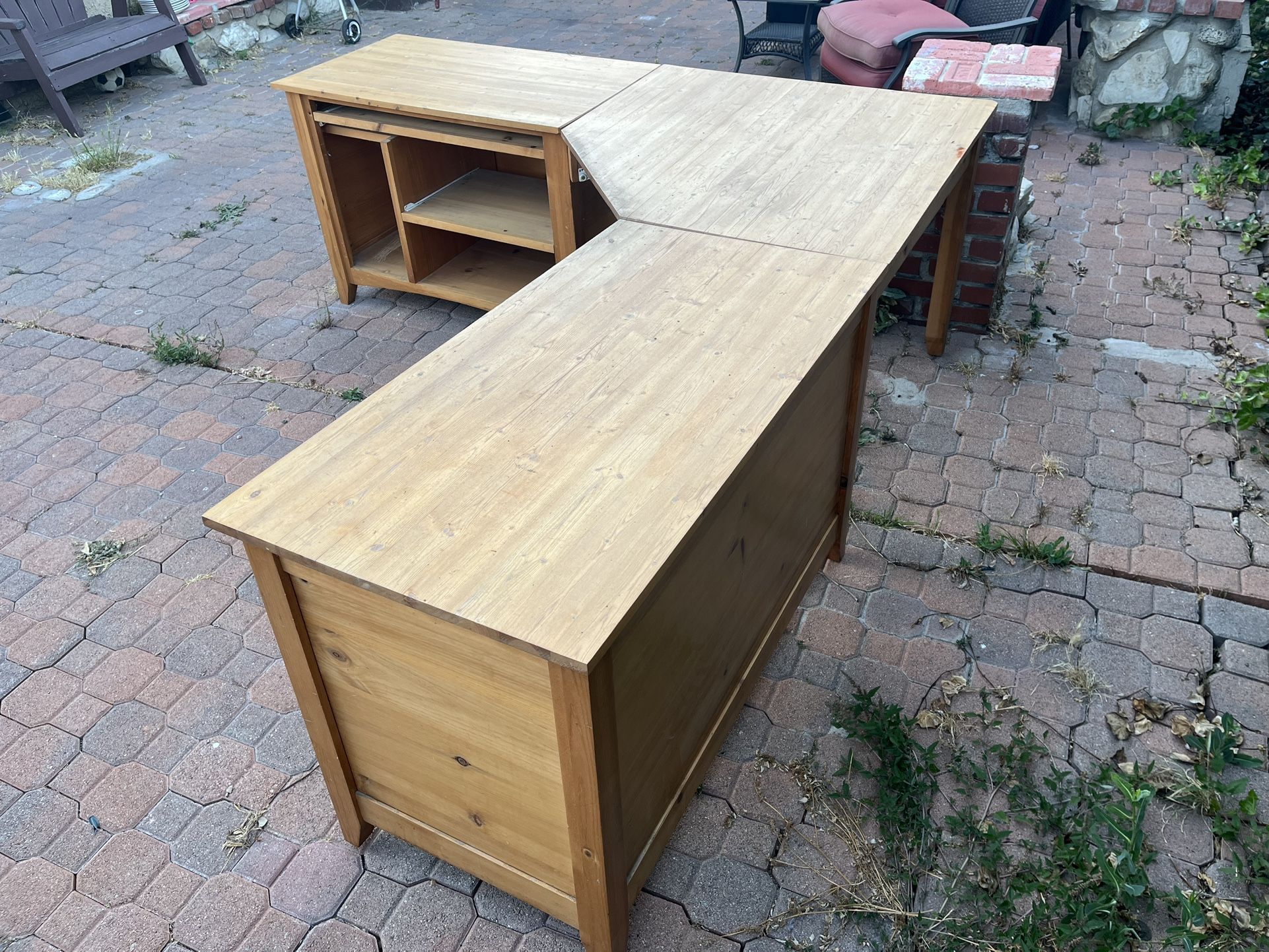 L Shape Office Desk Real Wood