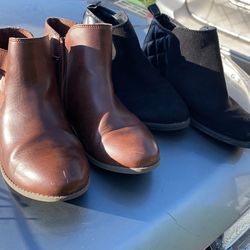 Girls Boots Size 1-2 Black Nine West Brand And Brown Zoe & Zac