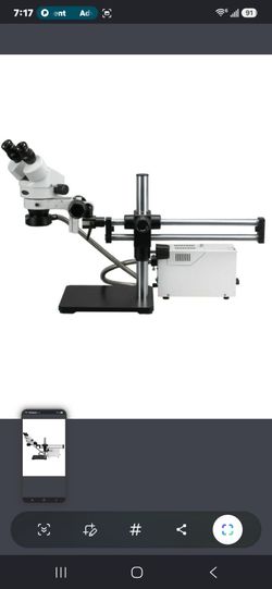 Home / AmScope SM-5BZ-FOR Binocular Stereo Microscope with 90X Magnification and Incandescent Light Source on a Double Arm Boom Stand