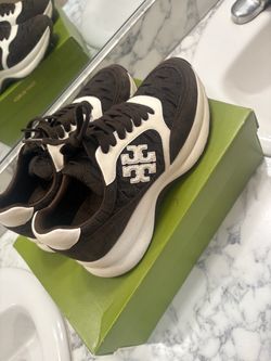 Tory Burch Brown and White Sneakers