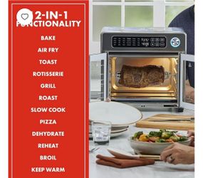 2-in-1 Air Fryer Toaster Oven with Rotisserie