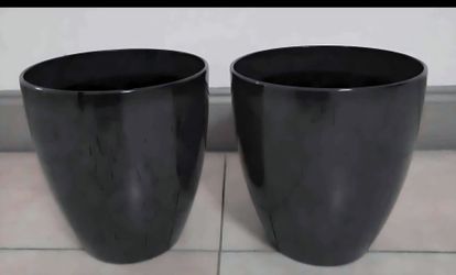PAIR of 11" (Tall) Green Resin Planters (2 for $35) @ Lasting Creations