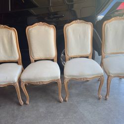 Elegant Vintage French Provincial Dining Chairs - Set of 4